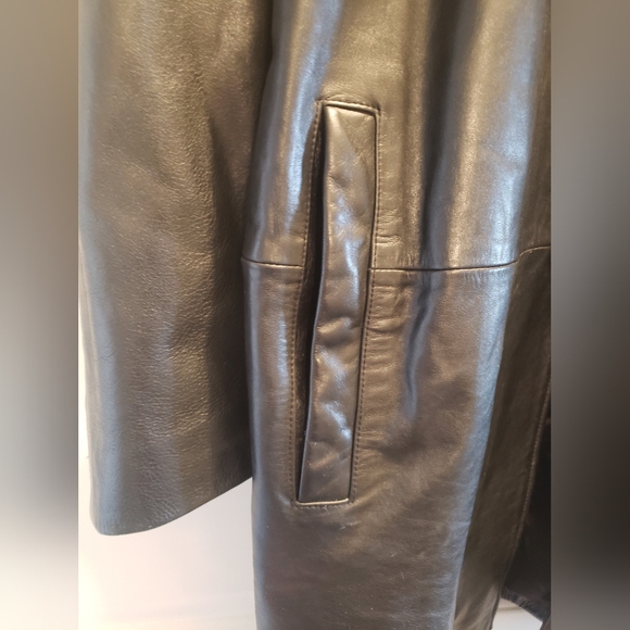 Leather Coat Banana Republic Size L Black - Picture 4 of 8